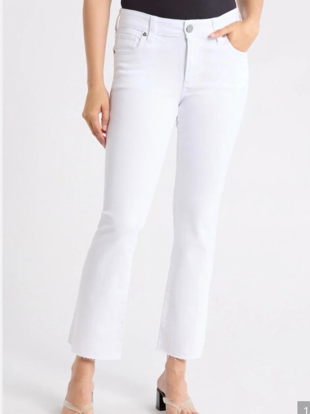 Kut from the Kloth Nikki Mid Rise Ankle Jeans / optic white jean 6